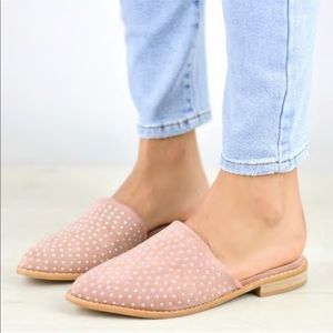 Studded blush mules - never worn!!!